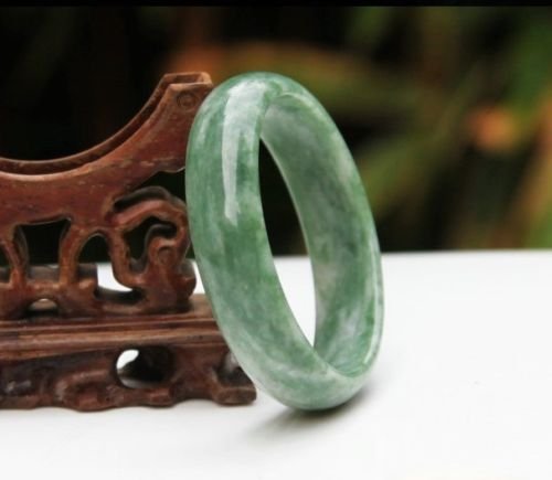 Natural Light Green Jade Bangle Bracelet In-D 58mm (1 of 2)