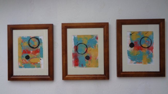 Lot of 3 Pieces Original Abstract Painting Signed (1 of 1)