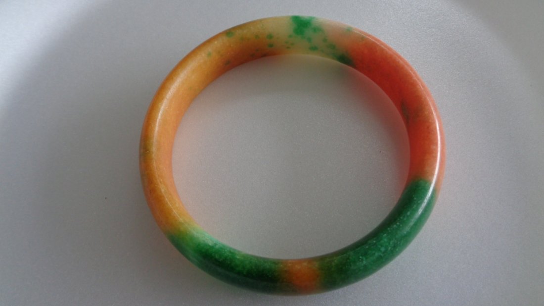 Chinese white and Green Jade Bracelet (1 of 1)