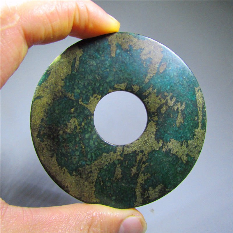 LargeNatural ancient old jade,Jade bi, Length:80mm (1 of 4)
