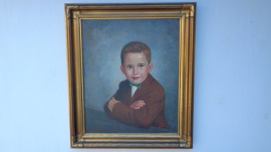 Boy Portrait Large Oil Painting signed by the Artist (1 of 3)