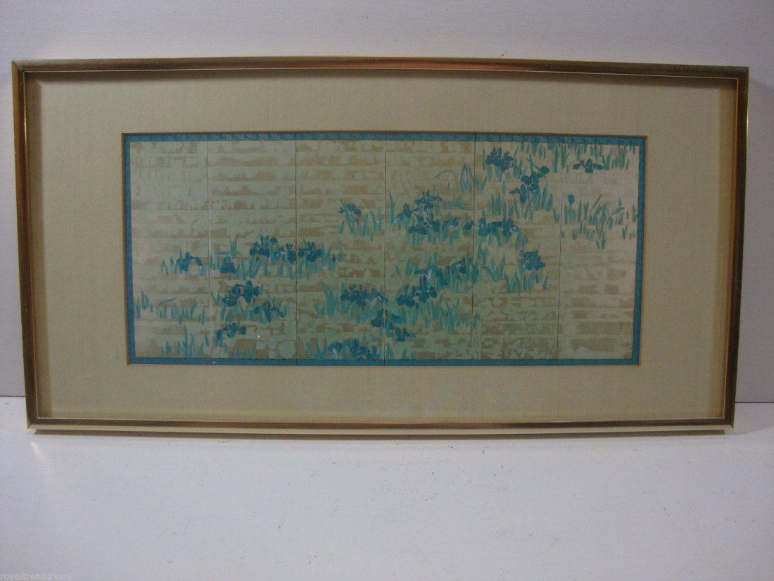 Gold Metal Frame Modern Abstract Lithograph (1 of 1)