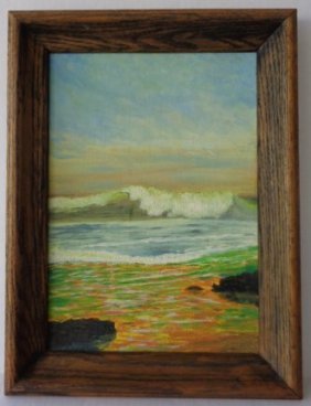 "Autumn Beach" Vintage Original Oil Painting Signed (1 of 1)