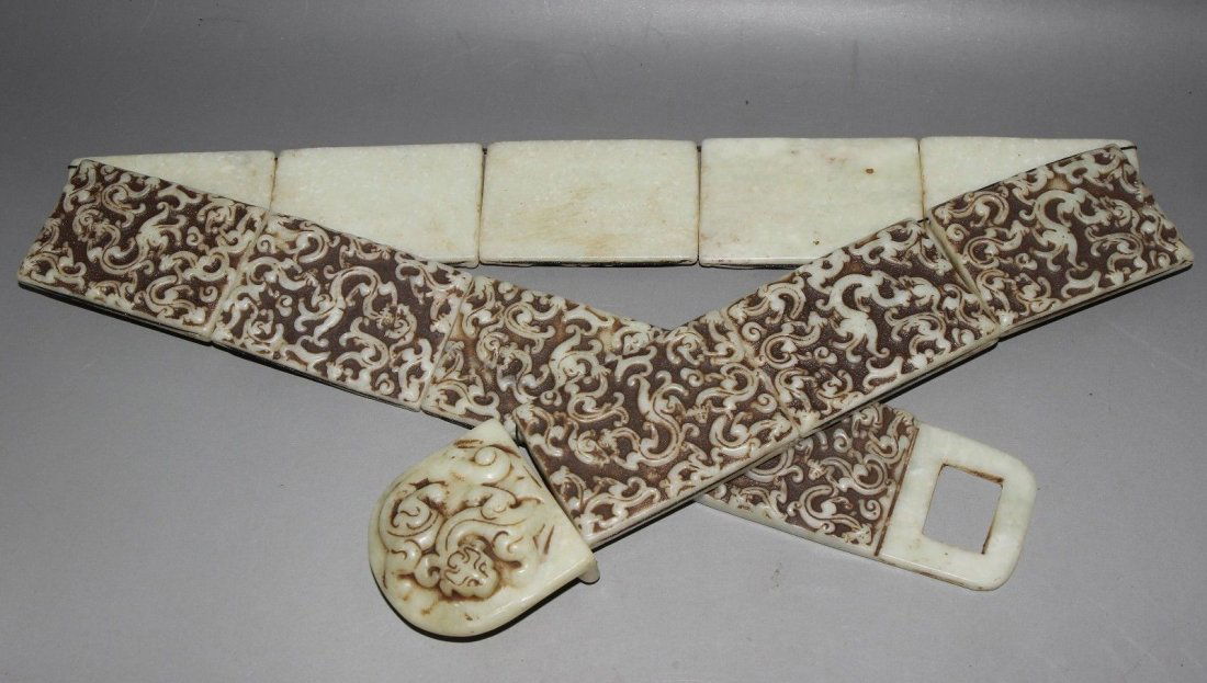Ancient Chinese carved Jade belt Statue long 94cm (1 of 3)