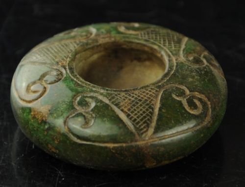 Chinese old green jade Hand carve statues (1 of 2)