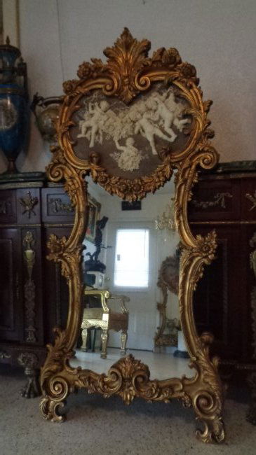 Cherub Bonded Marble - Gold Leaf Mirror (1 of 4)