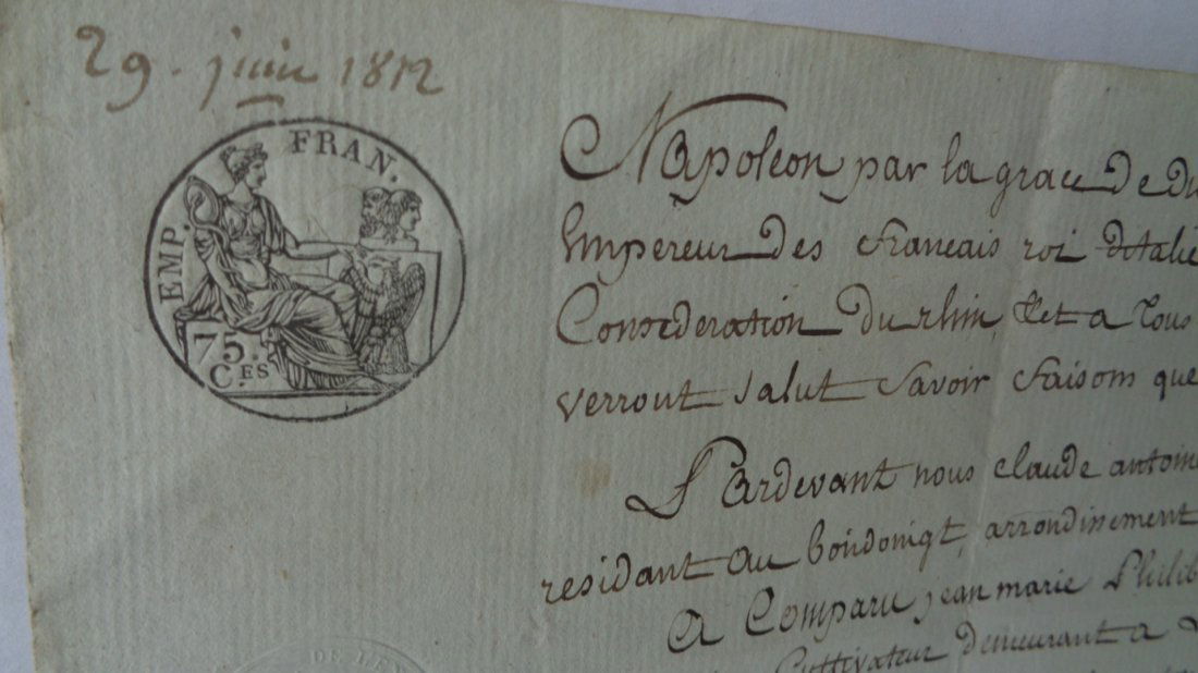 1812 Napoleon par la grace de Dieu -Manuscript (1 of 3)