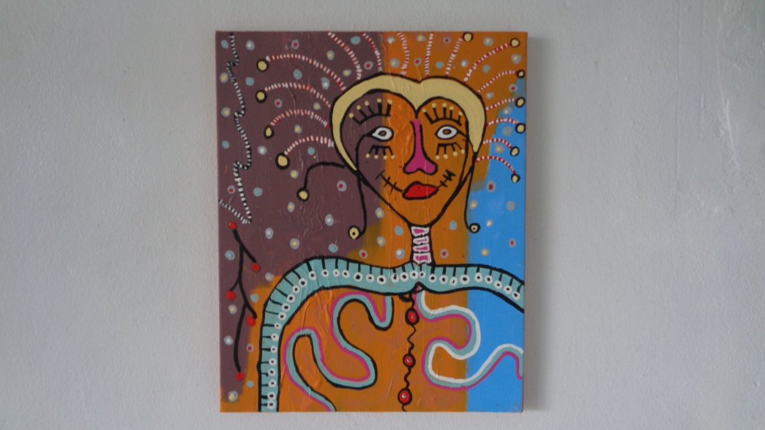 Original Contemporary Outsider Folk Expressionism Paint (1 of 2)