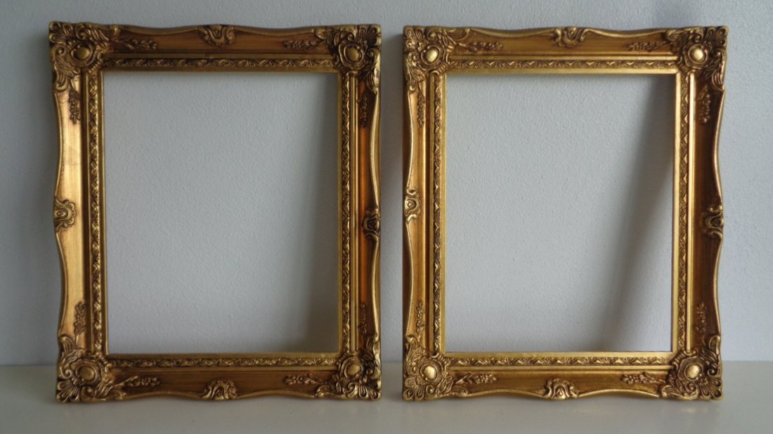 Pair Ornate Gold Leaf Wood Picture Frame (1 of 5)
