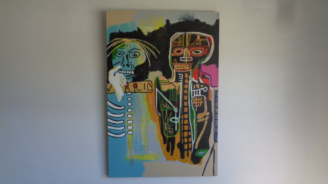 Basquiat Style Painting "Basquiat & Warhol" (1 of 6)