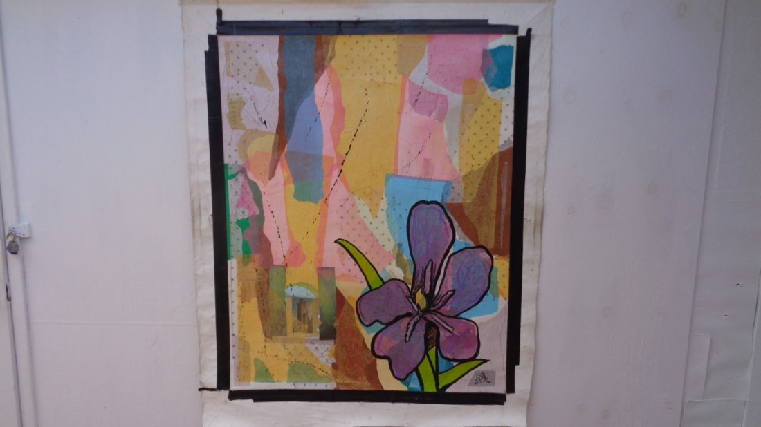 Mixed-Media Collage Painting -Louis Vuitton Monogram (1 of 1)