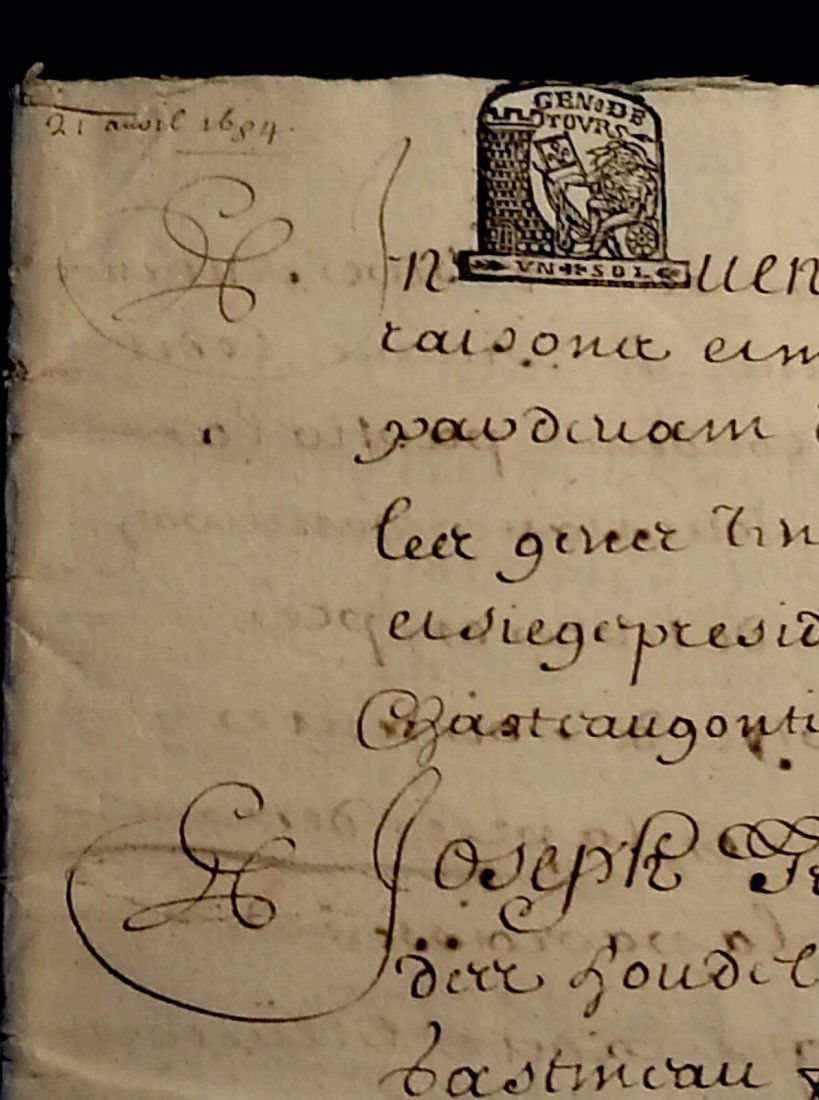 1684 - 36 Pages Antique French Document (1 of 3)