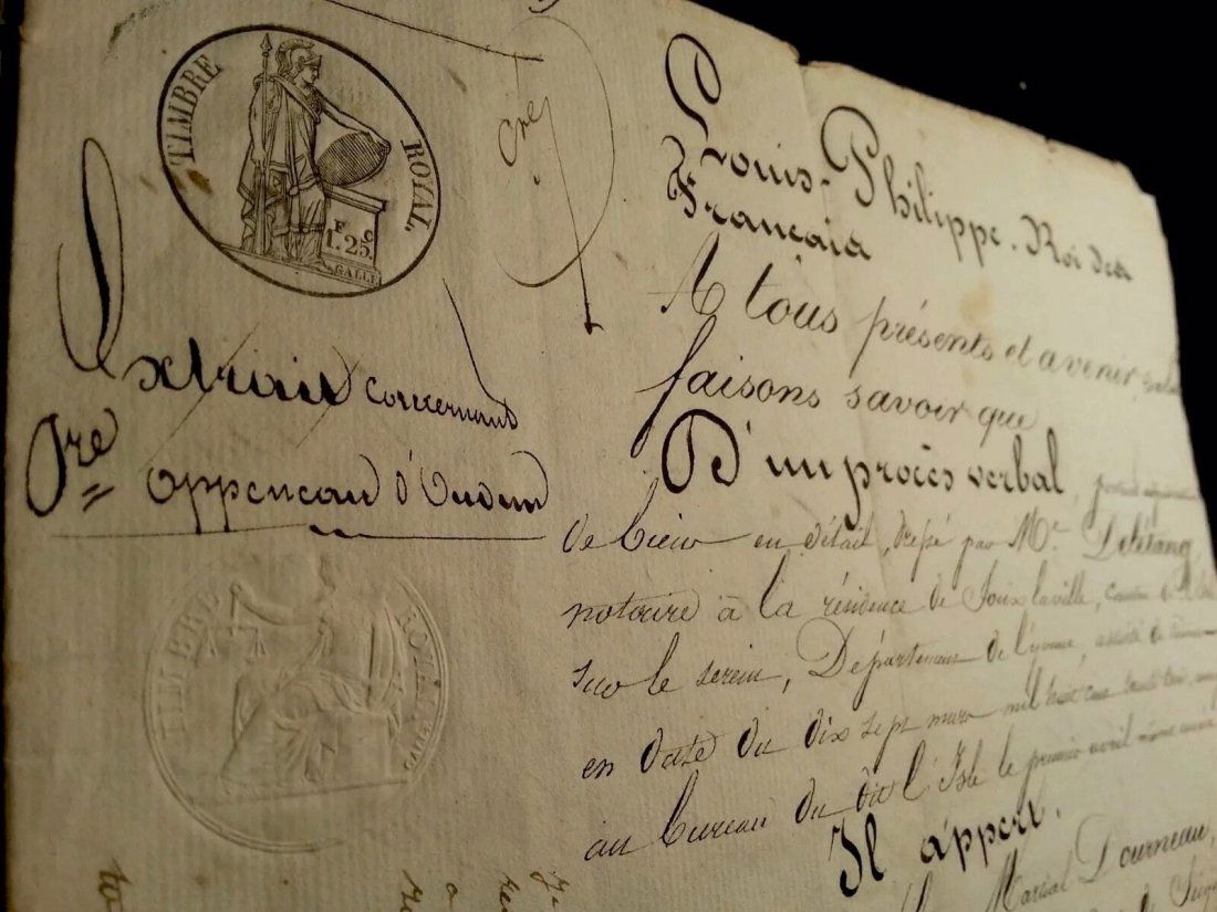 1833 Antique Document Louis Philippe Rey De France (1 of 1)