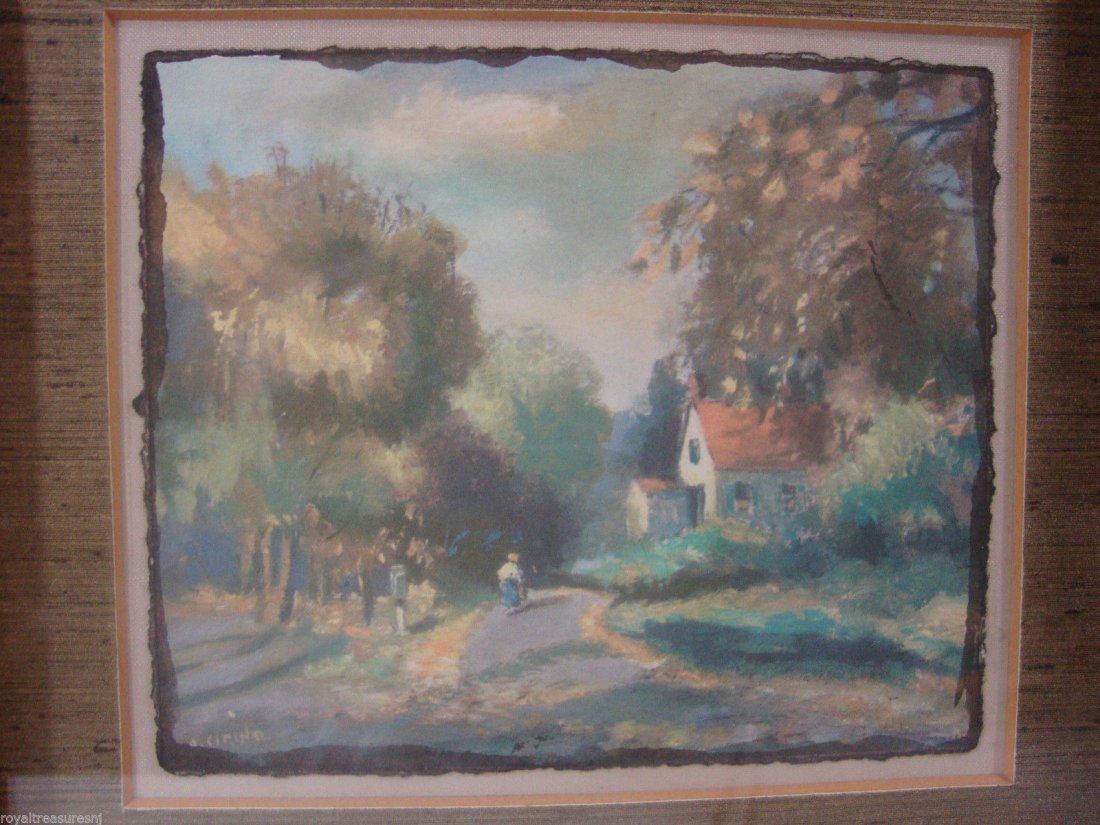 Vintage A. Cirino, Litho Textured Print Art on board (1 of 1)