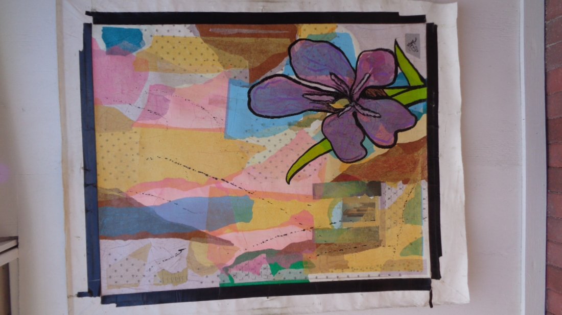 Mixed-Media Collage Painting -Louis Vuitton Monogram (1 of 1)