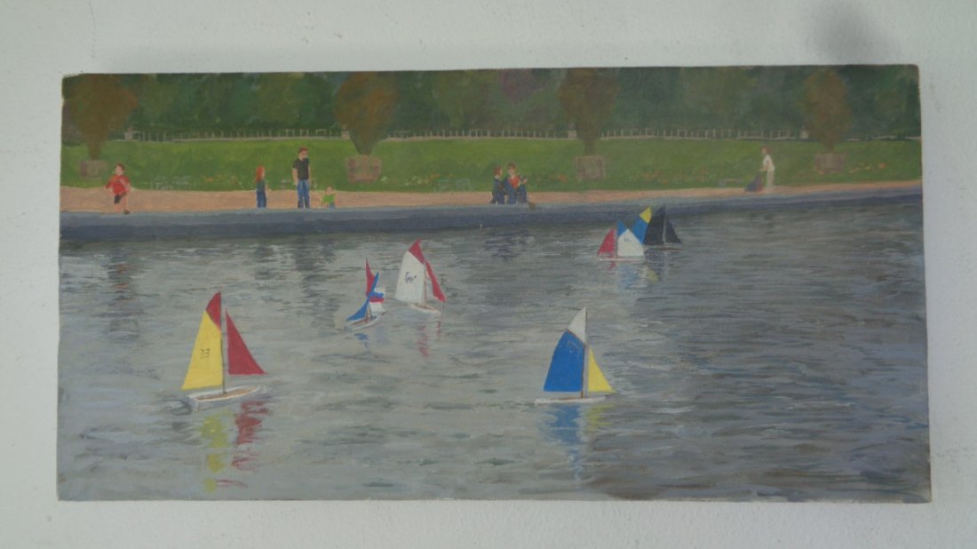 Original Oil Painting on Canvas "Sail Boat": Original Oil Painting on Canvas "Sail Boat". 24x12