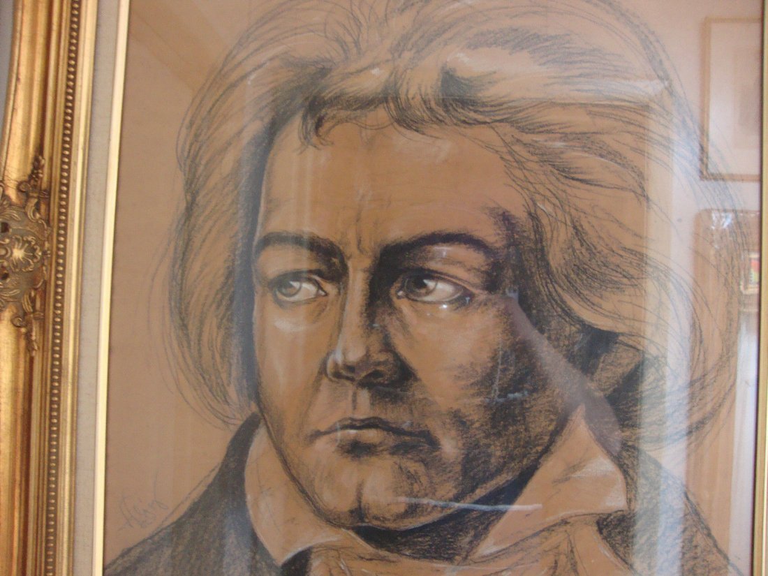 Ludwig Van Beethoven Original Drawing Charcoal (1 of 4)