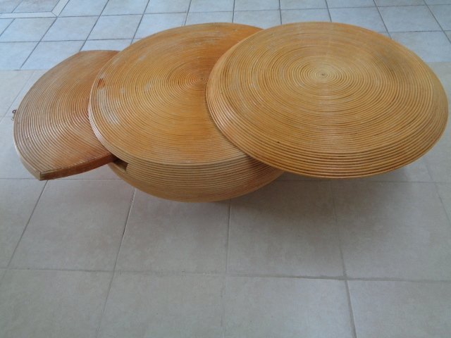 Late 20th Century Gustavo Oliviery Rattan Round Coffee (1 of 6)