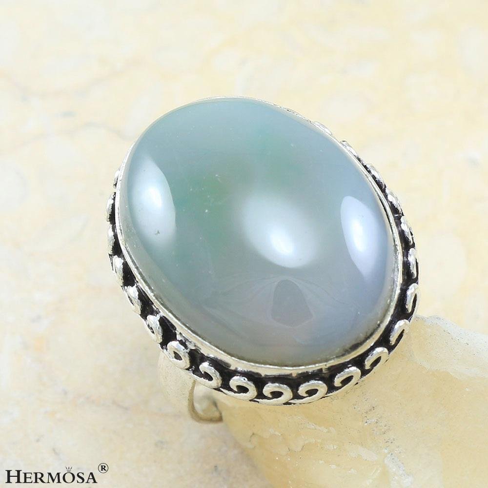 Lovely Glossy Oval Agate Vintage Beauty 925 Sterling (1 of 5)