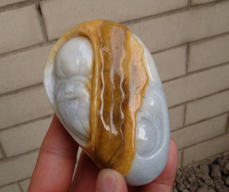 Certified Yellow Jadeite Emerald The God of Longevity (1 of 1)