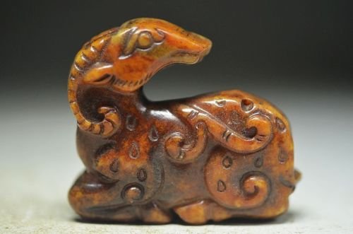 OLD JADE HAND CARVING SEXY BEAUTY STATUES (1 of 2)