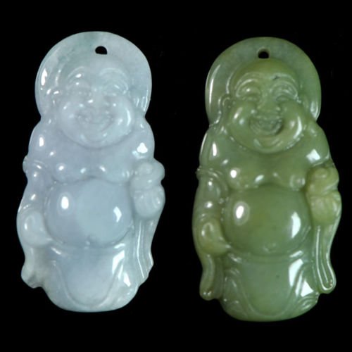 100% Natural Grade A Jade Jadeite Buddha Amulet Pendant (1 of 1)