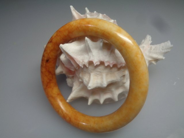 Vintage 1960's Natural Brown Jade Bangle 58mm (1 of 1)