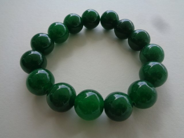 Natural 12mm Dark Green Jade Round Beads (1 of 2)