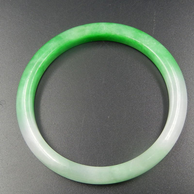 Natural Green Jadeite Jade Bangle Bracelet-56 mm (1 of 2)