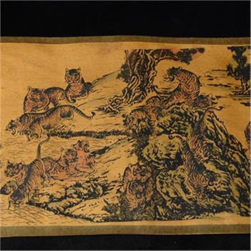 Large Chinese scroll painting on silk (1 of 2)