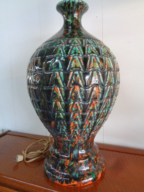Mid Century Modern Brutalist Table Lamp Multicolor Lava (1 of 7)