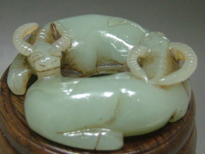 Antique Chinese Nephrite Celadon Jade Carved Sculpture (1 of 3)