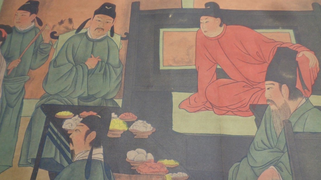 Large Hand Painted Colored Chinese Celebration Scroll (1 of 5)