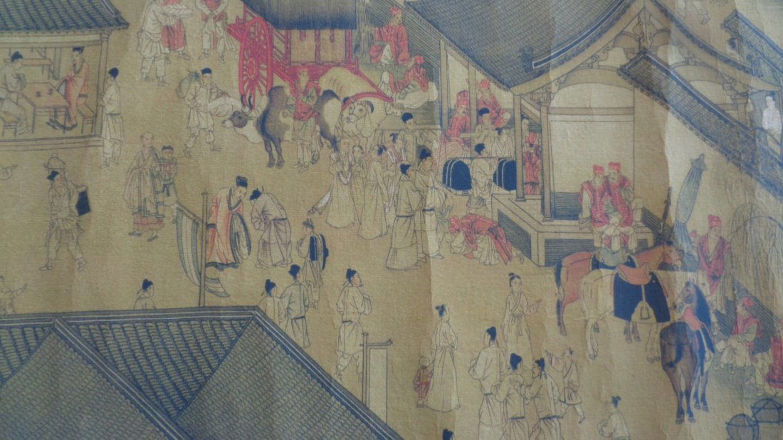 Large Chinese Hand Painted Calligraphy Warrior Scroll (1 of 7)