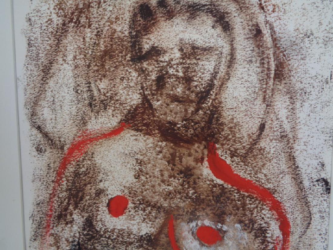 Original Anne Marie Birne,Abstract Expressionism Signed: Original Anne Marie Birne, Abstract Expressionism Signed Painting on Paper - "Nude Lady" , 20" x 24"