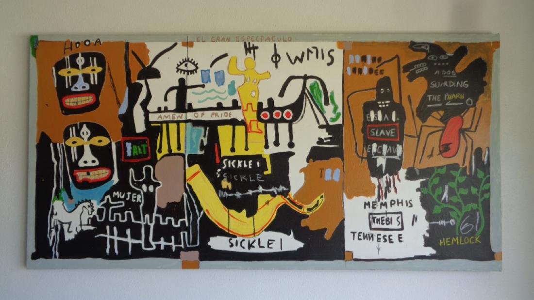Large Contemporary Art-Basquiat New York Painting Style (1 of 5)