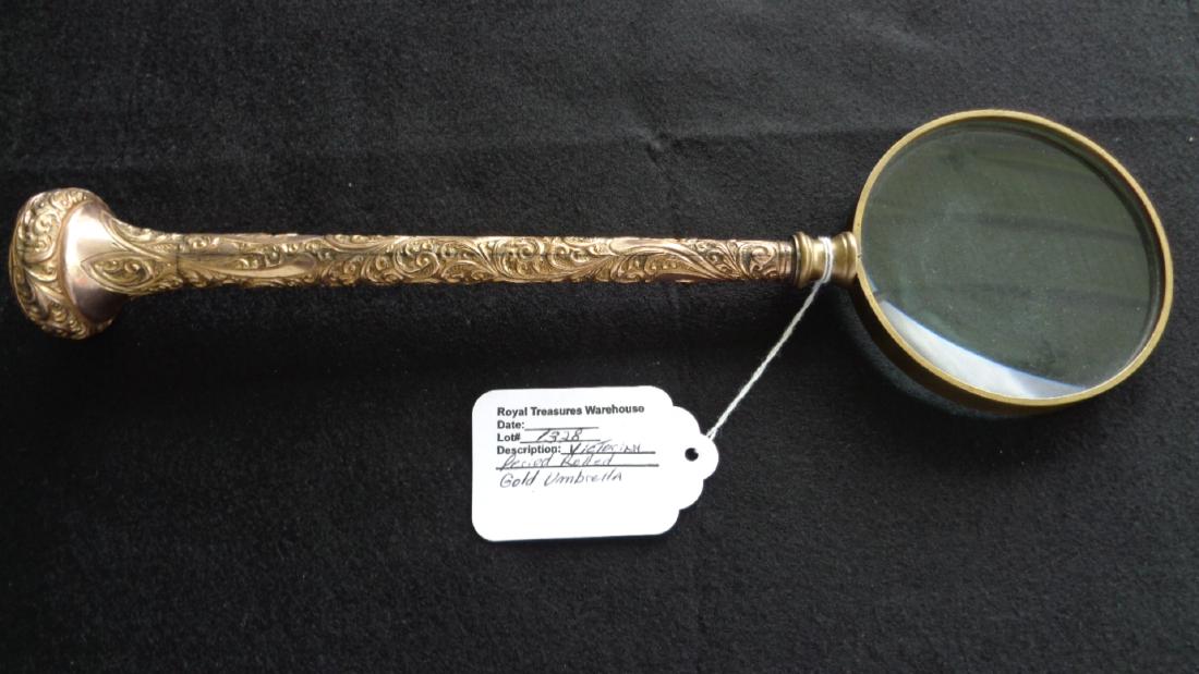 1800'S Victorian Period Rolled Gold Umbrella / Parasol (1 of 6)