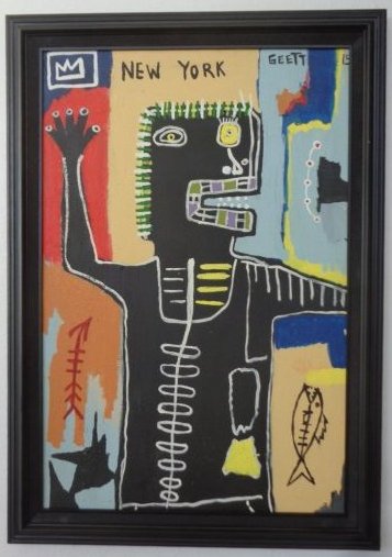 Original Street Art Painting on Canvas Basquiat N York (1 of 5)