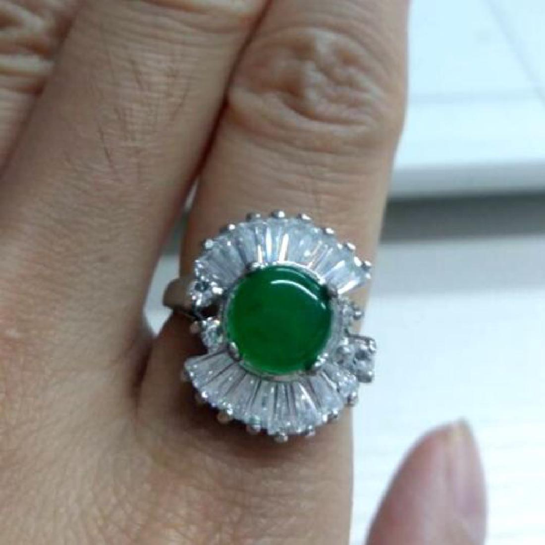 Round Jade Zircon 18k White Gold Filled Rhinestones (1 of 1)