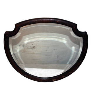 Crest Shaped Bevelled Mirror: 32 x 28