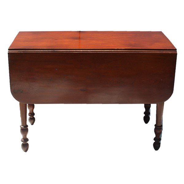 Mahogany Drop Leaf Table: H 29 OPEN (W 45.5 x 40.5) (down 20.5 x 40.5)