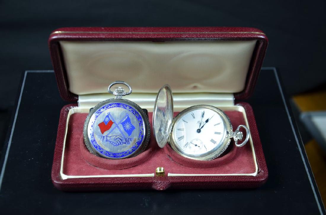 Box with a pair of pocket watches in 925 silver and (1 of 3)