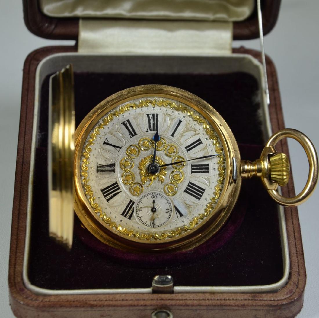 18ct gold savonette pocket watch. Huguenin & Fils (1 of 4)