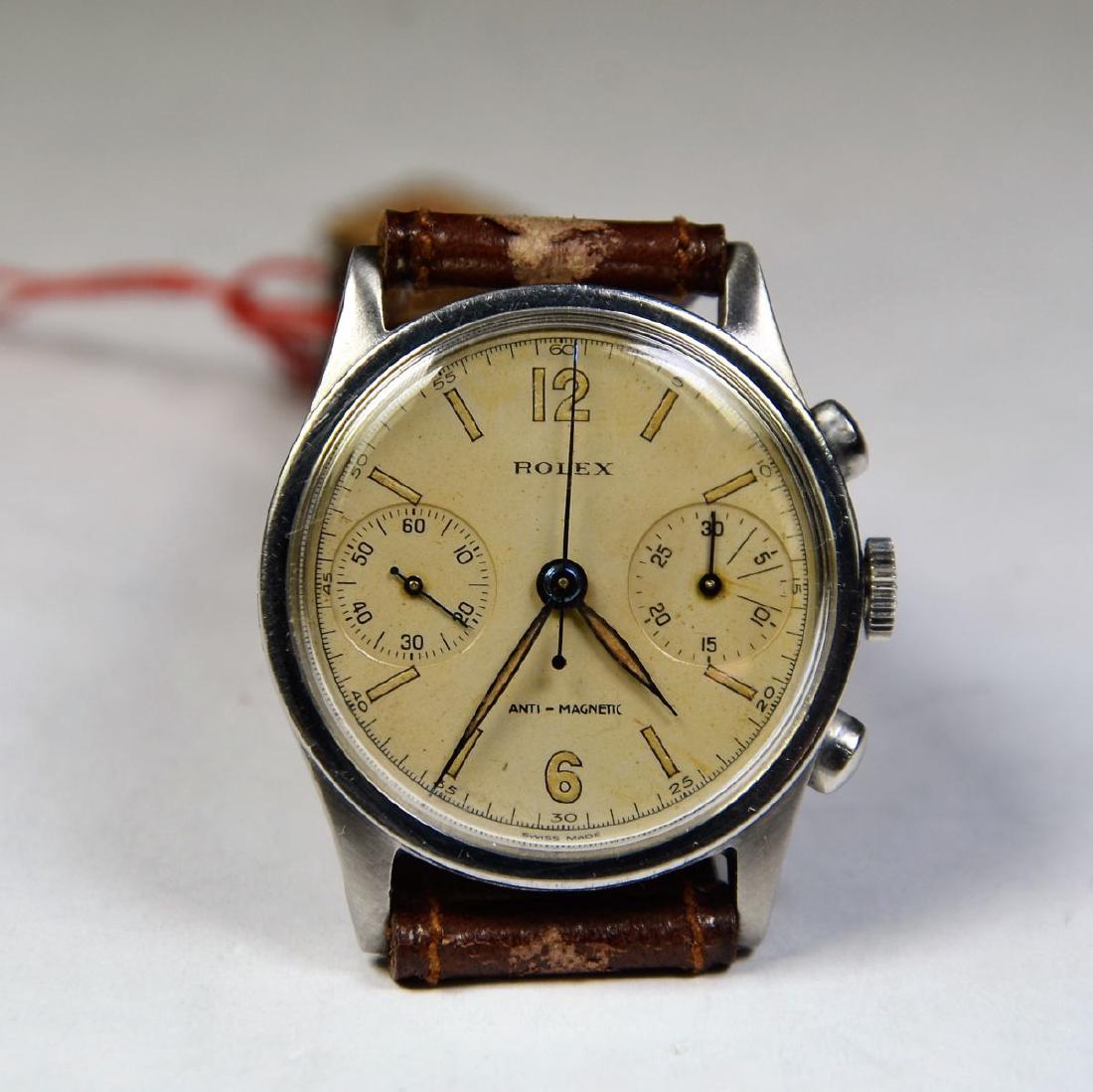 Chronograph ROLEX in stell. Nr.034511: Chronograph ROLEX in stell. Nr.034511 Deutsch: Chronograph ROLEX in Stahl. Nr. 034511. Ref.2811. Original Verschluss. Durchmesser 32 mm. 40er Jahre