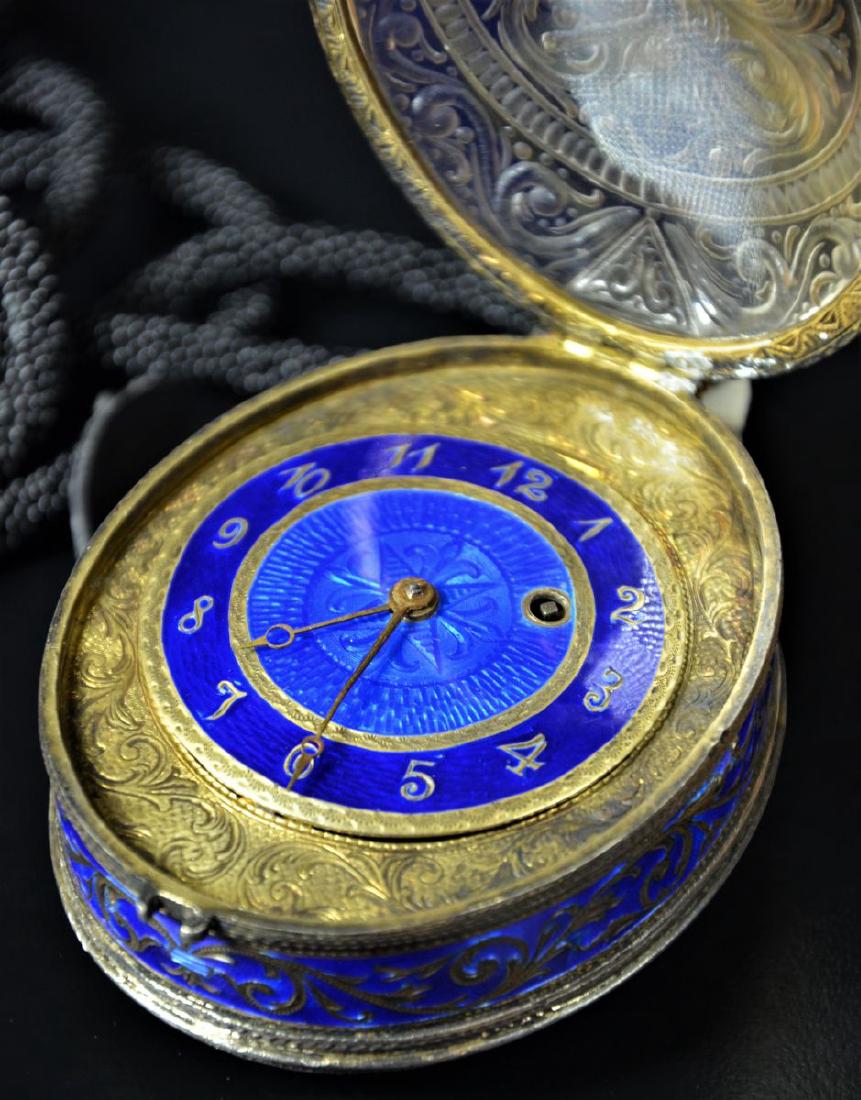 Silver pocket watch from the 19th century. The enamel (1 of 2)