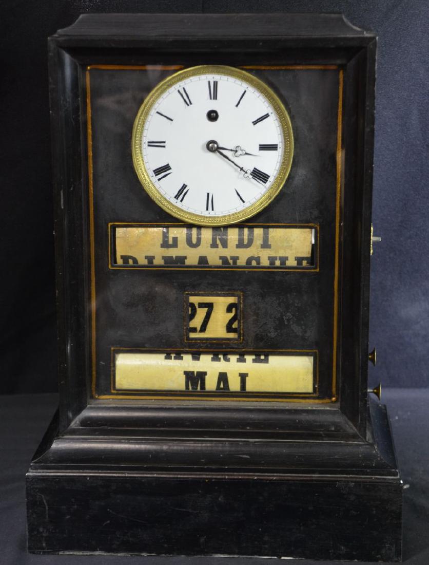 Table pendulum. Black with enameled clock face. Rolling (1 of 5)