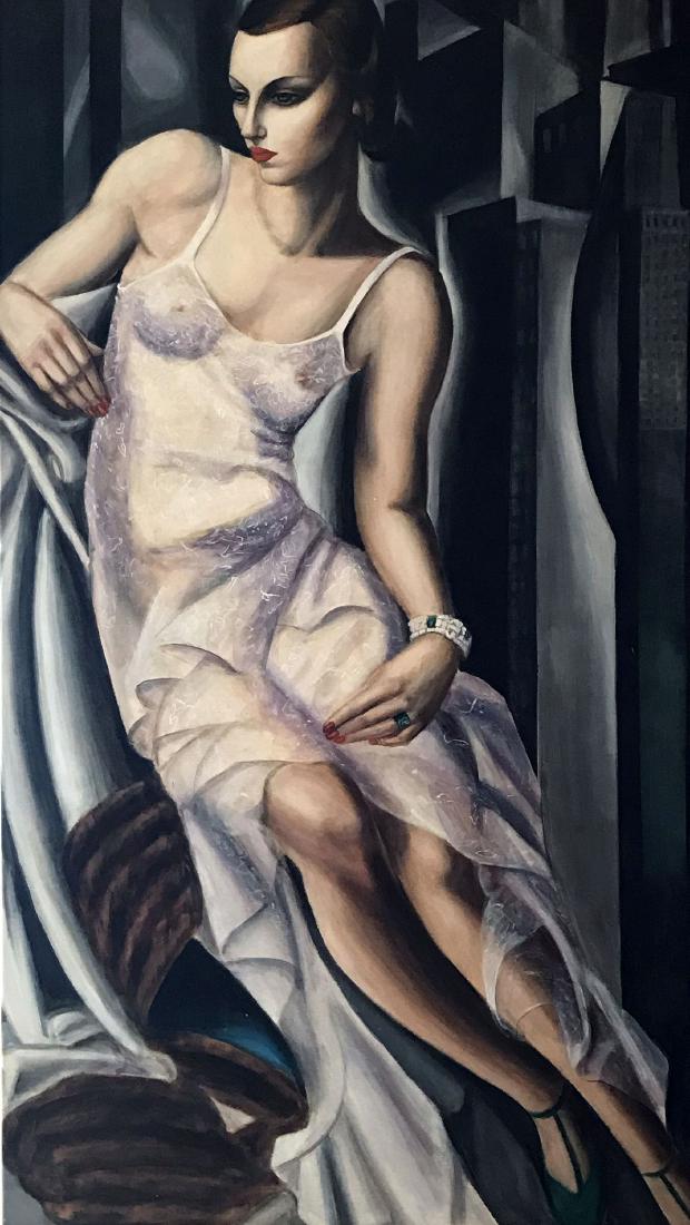 After Tamara de Lempicka, ˝Mme Alan Bott˝: After Tamara de Lempicka, ˝Mme Alan Bott˝ Size: 78cm x 138cm.Ohne Limit/ No Reserve