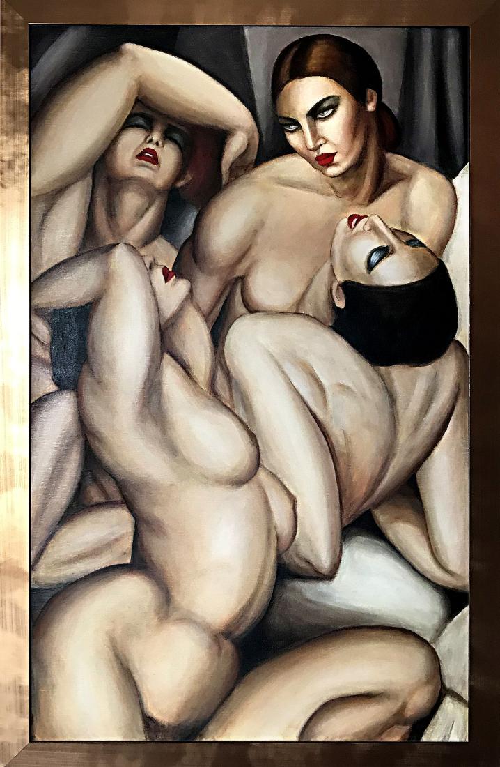 After Tamara de Lempicka, ˝Group de Nude˝: After Tamara de Lempicka, ˝Group de Nude˝ Size: 85cm x 135cm.Ohne Limit/ No Reserve