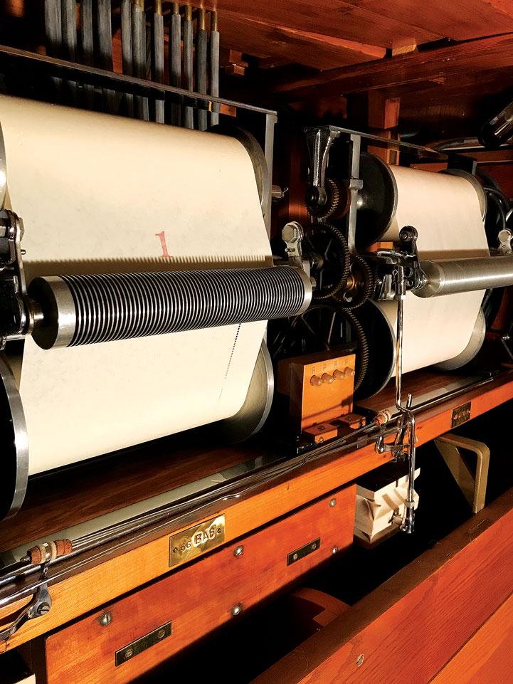 Bruder Elite Orchestra Apollo Fairground Organ: The 65-key Bruder Elite Apollo Fairground Organ was originally imported by the Berni Organ Company, a New York importer of GebrÃ¼der Bruder organs in 1912. It served on a Hershell-Spillman Beer Gard