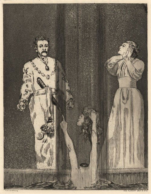 Eulenberg, Herbert: Zelt: Klinger, Max. - Eulenberg, Herbert. Zelt. Eine Folge von 46 Radierungen mit Versen. Titel, 76 S. Mit 46 Orig.-Radierungen von Max Klinger. 36,5 x 26,5 cm. Unbeschnittenes Exemplar in einem privaten bl